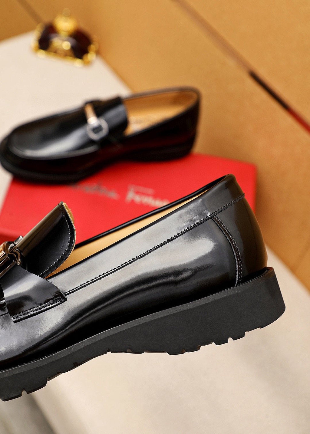 Ferragamo Black Bit Loafers — side