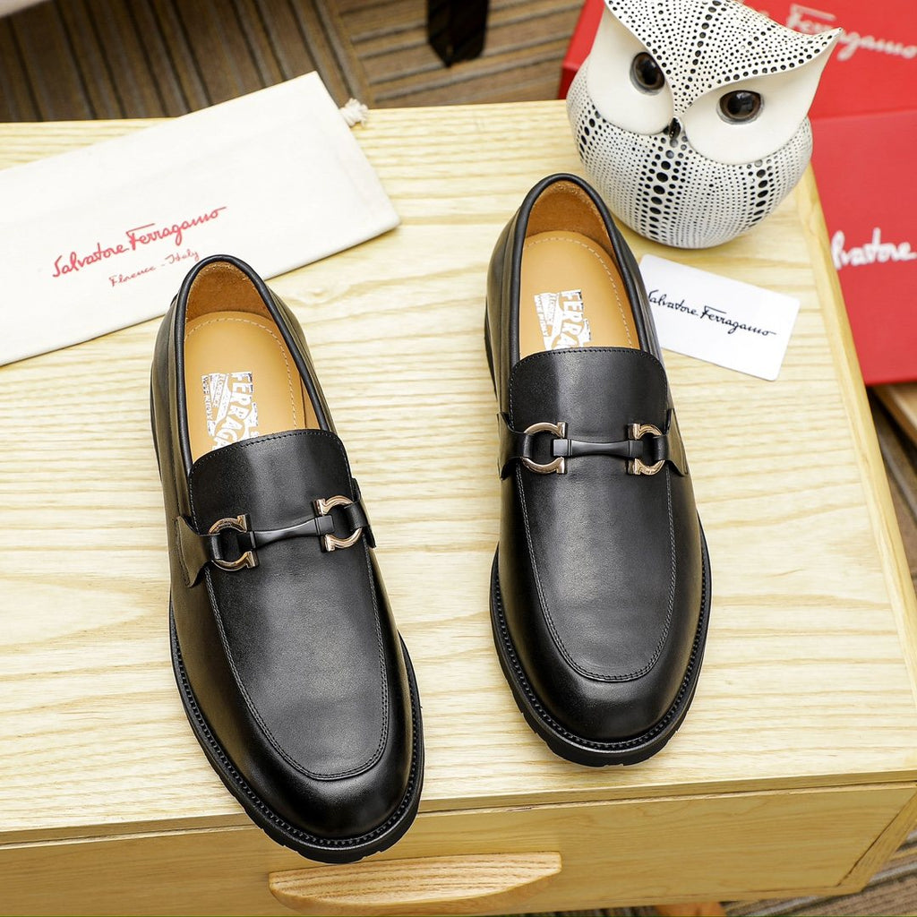 Ferragamo Black Bit Loafers — hero