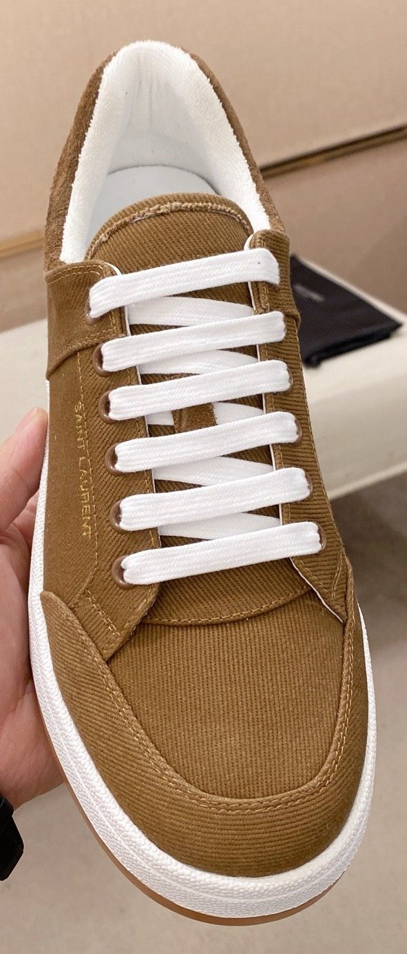 Saint Laurent Perforated Low-Top Sneakers — front