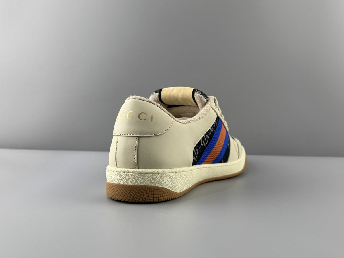 Gucci Cream Stripe Low-Top Sneakers — back