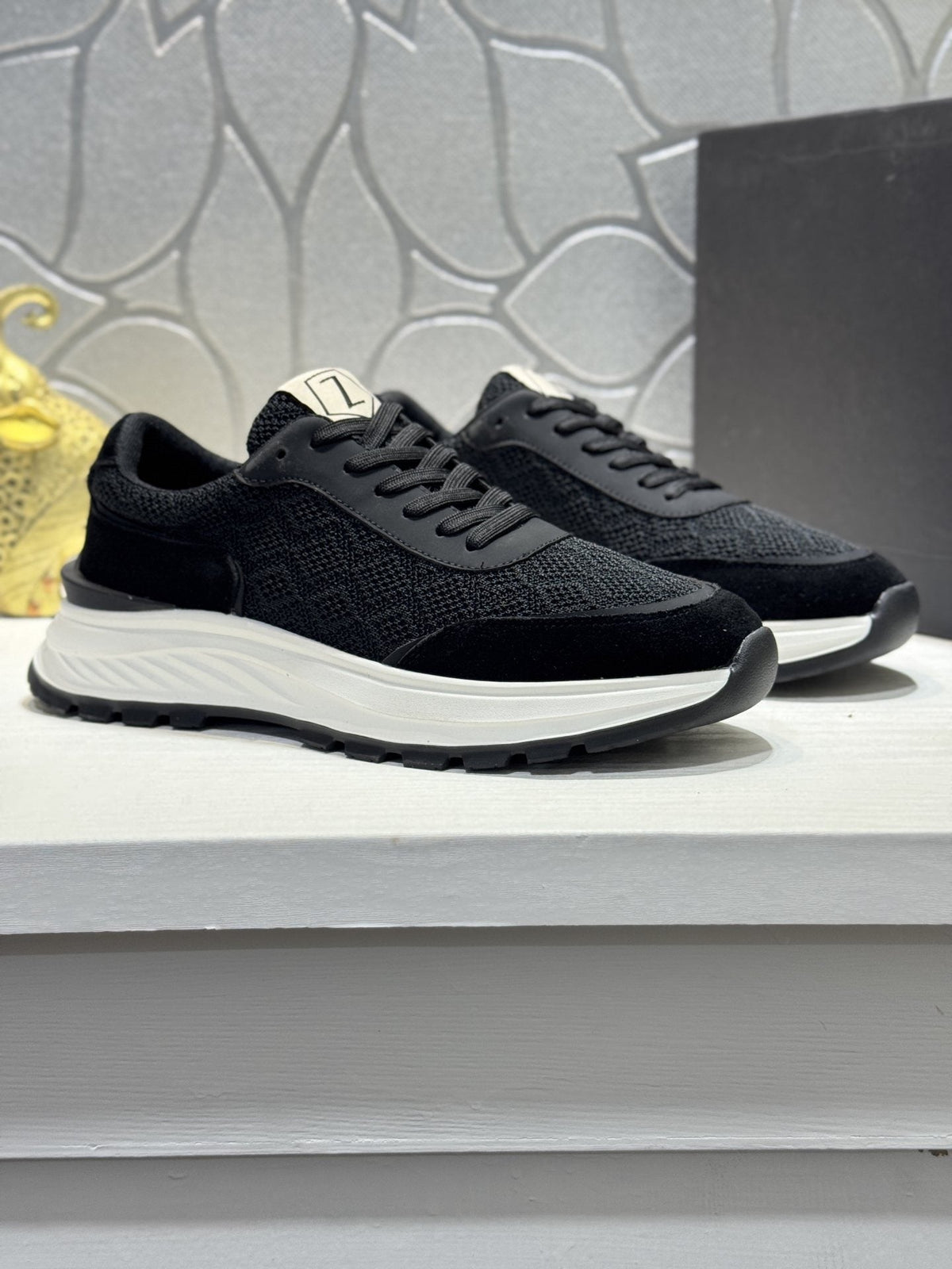 Zegna Knit Lace-Up Sneakers — hero