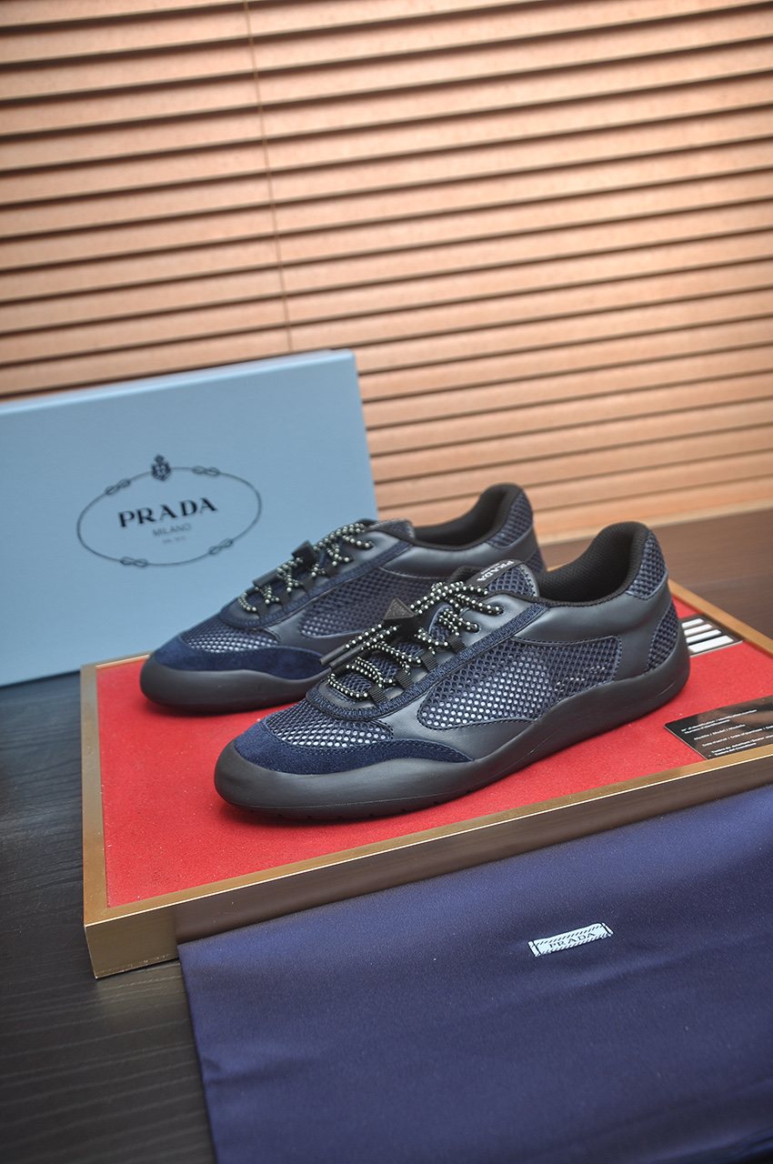 Prada Mesh Panel Low-Top Sneakers — front