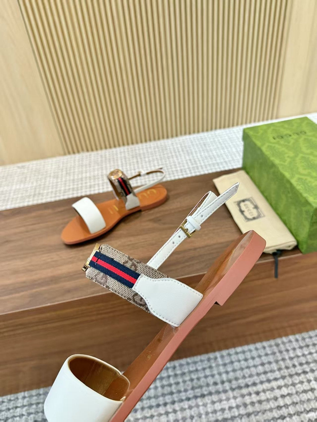Gucci Logo Hardware Ankle-Strap Sandals — model